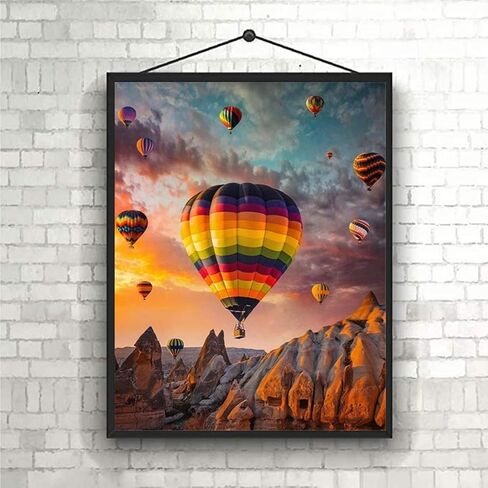 Huacan مجموعات الطلاء الماسي للبالغين والمبتدئين مربع الحفر الكامل الماس الفنون الحرفية لديكور جدار المنزل هدية 11.8 × 15.7 بوصة (بالون الهواء الساخن) in Kuwait