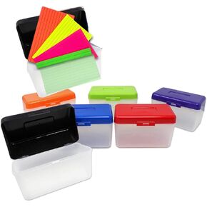 Index Card Holder File Case, Box - Holds up to 250 Index Cards 5"x 3" Boxes for Organizing, Filing, Recipes, (3 Pack)