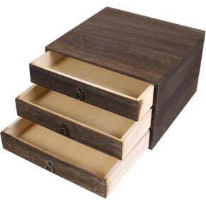 Wooden Box Drawer With Drawers: Small Wooden Drawers Vintage Wooden Single Drawer Unit Counter Top File Holder Wooden Desk Organizer for Tabletop Counter Office Supplies Desk Accessories