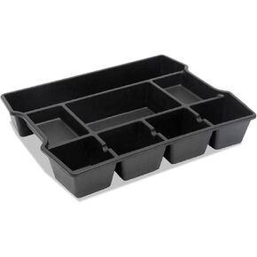 Universal High Capacity Drawer Organizer, Eight Compartments, 14.88 X 11.88 X 2.5, Plastic, Black