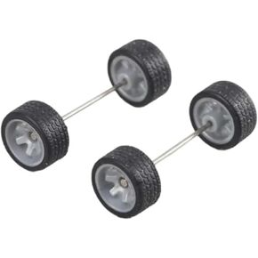 2pcs Sliver Wheels Rims Tires Set Alloy 1:64 Wheels,Scale Alloy Wheels Model Car or Truck Rubber Tires,Model Alloy and Accessories Tires Wheel Rubber,Wheels and Tires