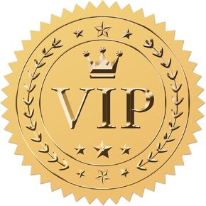 CRASPIRE VIP Stickers 100Pcs 2" Crown Envelope Seals Stickers Gold Foil Stickers Vintage VIP Envelope Stickers with Serrated Edge Embossed Envelope Seals for Envelopes Diplomas Wedding Supplies DIY in Kuwait