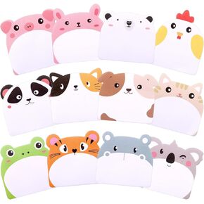 Cute Sticky Notes - 24 Pcs, 720 Sheets, 12 Animal Designs for Party Bags & Favors