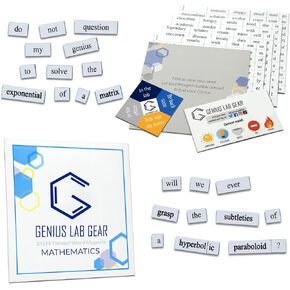 Mathematics Word Magnets - Funny and Nerdy Word Kit for College to PhD to Professional Mathematician Level - Office Refrigerator or Magnetic White Board - Made in USA