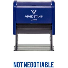 Not Negotiable Self Inking Rubber Stamp (Blue Ink) - X-Large