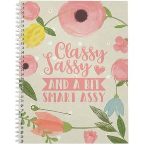 Softcover Sorry You Missed It 8.5" x 11" Funny Spiral Notebook/Journal, 120 College Ruled Pages, Durable Gloss Laminated Cover, White Wire-o Spiral. Made in the USA