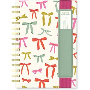 Studio Oh! Oliver Spiral Notebook with Pen Pocket, 5.75" x 8.75", Cute Cover Daily Planner, Hardcover Journal Notepad, 160 Page Lined Paper, 100 GSM Paper Weight, Lay-Flat Notebook, Pretty Posy