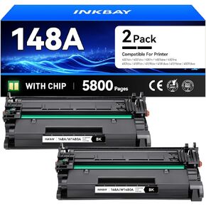 148A Toner Cartridge Black 2-Pack Compatible for HP 148A 148X W1480X W1480A for HP Laserjet Pro 4001dw 4001dn 4001n MFP 4101fdw 4101fdn 4101dw 4001dwe 4001dne 4001ne 4101fdwe 4101fdne 4101dwe Printer