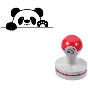 Seasonstorm Cute Panda Self-Inking Photosensitive Planner Scrapbooking Stamps for Card Making Bullet Journal Art Supplies Round 1.6 inches Black Ink