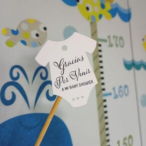50pcs Gracias Por Venir A Mi Baby Shower Tags, Thank You for Coming to My Baby Shower Tags, Gender Reveal Tags, Baby Shower Thank You Tags (White)
