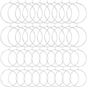 OIIKI 40 PCS Hoop Earring Findings, 2 Sizes Gold Plated Earring Beading Hoops, Open Hoops, Earring Rings, Round Earring Beading Accessories for DIY Jewelry Making - 25 mm, 30 mm