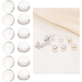 HANGINTHERE Clear Silicone Earring Backs Replacements for Studs Heavy Earring Droopy Ears Ear Lifting,18k Gold/925 Silver/Rose Gold,Size: 0.20 in*0.25 in (12 Pcs 925 Silver Earring Backs)