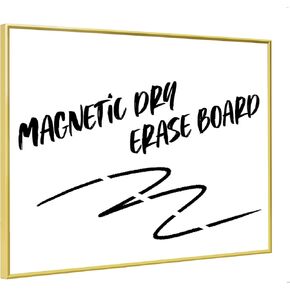 Dry Erase White Board, 12"x 16" Gold Aluminum Frame Magnetic Whiteboard for Wall Office/School/Home, Hanging Board for Decoration/Planning/Kitchen Grocery List/Drawing/Memo（BB-Gold-3040）