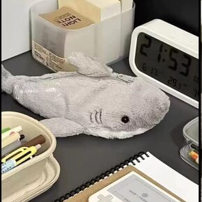 Cute Pen Bag Case Box Stocking Stuffers Cute Creative Animal Cartoon Large Capacity Shark Bird Zipper Organizer Storage Bag Box Nice Gift (Shark)