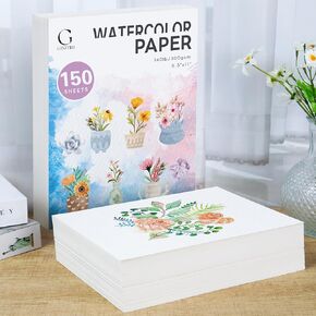 70 Sheets Art Paper for Kids 8.5 x 11 Water Color Paper,140 lb/300gsm Watercolor Paper for Painting Drawing,Cold Press Cotton Loose Drawing Paper Watercolor Paper Bulk for Students Adults