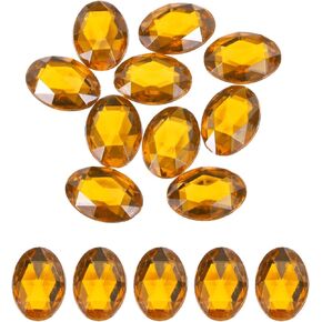 MECCANIXITY 10Pcs Acrylic Oval Gems 30x40 mm Flat Back Artificial Rhinestones for DIY Crafts Bead Wedding Party Face Painting Jewelry Making Black