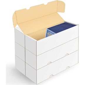 Trading Card Storage Box for Toploader,Baseball Card Storage Box, 6 Pack Toploader Storage Box Holds 1200 Top loaders, Fits Sports, Football, Basketball and Trading Cards