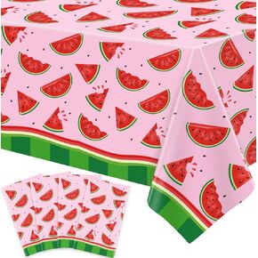 4 Pack Watermelon Tablecloth Melon Table Cloth Watermelon Party Tablecloth Watermelon Table Covers Watermelon Birthday Party Table Cloth for Summer Beach Pool Party Supply 51 x 86 Inch