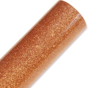 Glitter Heat Transfer Vinyl Roll 12 inch by40 inch/Sheet DIY for T-Shirt and Garment Orange