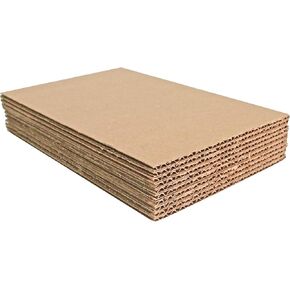 Corrugated Cardboard Filler Insert Sheet Pads 1/8" Thick - 12 x 9 Inches for packing, mailing, and crafts - 10 Pack