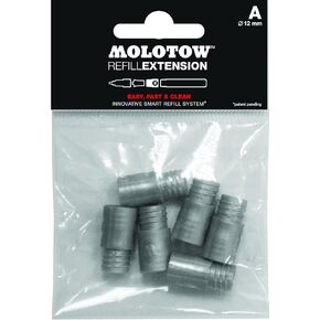 Molotow Refill Extensions B for Molotow 100 Marker Series, 6 Per Set (693.549), Gray