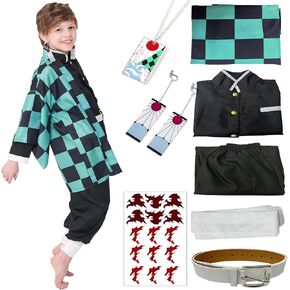 Men Kimono Costume Boys Kamado Cosplay Costumes Cloak Outfits Set Halloween Pink Uniform with Accessories for Men