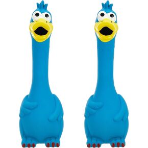 Hungdao 2 Pcs Horse Toys 11 Inches Latex Rubber Chicken Dog Toy Reduce Separation Anxiety Screaming Chicken Toy for Horse Pet(Blue)