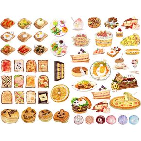 Seasonstorm Bread Cake Pizza Food Precut Anti-UV Waterproof Decoration Notebook Planner Stickers Scrapbooking Diary Sticky Paper Flakes (PK014)