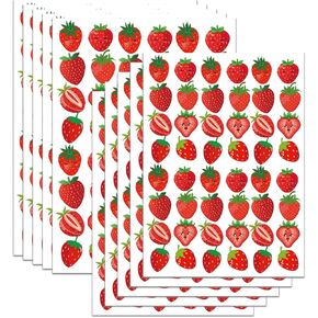 1 Inch Red Strawberry Shaped Stickers Strawberry Themed Birthday Party Favors - Pink Berry First Birthday Party Supplies Baby Shower for Envelope Seals 500 Pcs