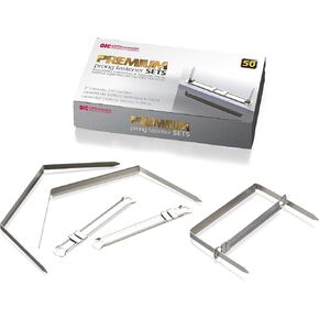 Officemate Premium Prong Fasteners, Complete Set, 2-Inch Capacity, 2.75-Inch Base, Box of 50 (99711)