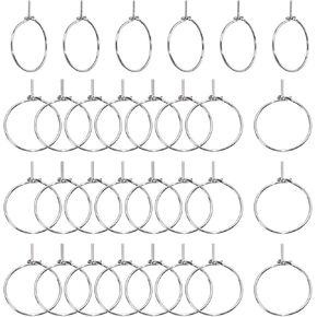 Tupalizy 50PCS Hoop Earrings for Women Stainless Steel Wine Glass Charms Rings Jump Rings Jewelry Findings for Jewelry Making DIY Beading Crafts Projects Wedding Christmas Birthday Party, 0.7x15mm