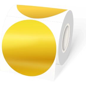 2 Inch White Round Thermal Sticker Labels, Waterproof Circle Direct Thermal Labels, Multi-Purpose Self-Adhesive Sticker Label for DIY Logo Design- 300 Sheet/Roll