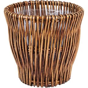 Household Essentials Small Reed Willow Waste Basket, Handwoven Basket with Removable Liner, Attractive Alternative to Plastic or Metal Cans, Brown in Kuwait