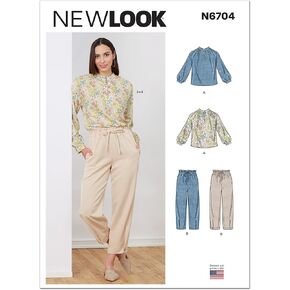 New Look Misses' Top and Pants Sewing Pattern Kit, Code N6704. Sizes 8-10-12-14-16-18-20