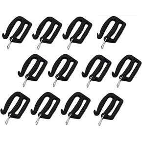 12Pcs G Hook Webbing Connecting Buckles Adjustable Plastic Tri-Glide Slides Backpack Strap Clips Replacement for Luggage Outdoor Camping Sports Buckles Fasteners(Black 25mm)