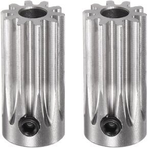 HARFINGTON 2pcs Straight Spur Pinion Gear 5mm Bore 10T Mod 1 Stainless Steel Spur Diff Differential Motor Gear RC Car Replacement Parts