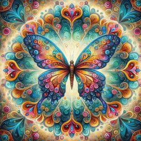 ijbnhd Butterfly Diamond Art Painting Kits for Adults, Full Drill Diamond Paintings for Beginners, Round 5D Diamonds Pictures Gem Art Painting Kits DIY Crafts Kits 14x14in