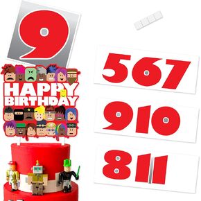 Custom Blox Gamer Birthday Cake Topper Add Your Number Party Decor