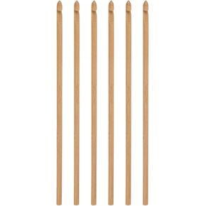 uxcell Wooden Bamboo Crochet Hook 5.0mm US Size H (Size 8) Knitting Needles for DIY Craft Yarn 6Pcs