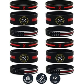 Inkstone Firefighters Thin Red Line Silicone Bracelets Support Rubber Wristbands