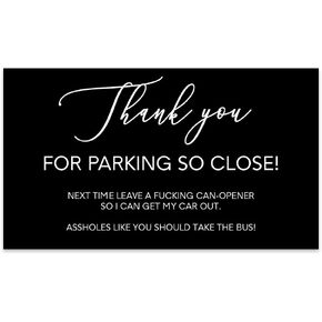 Andaz Press Funny Bad Parking Cards, You Park Like An Asshole Prank Driving Fake Ticket Violation Gag Note Cards, Fun for Revenge Road Justice, For Men, Women, Him, Her, 100-Pack, 2 x 3.5-Inch