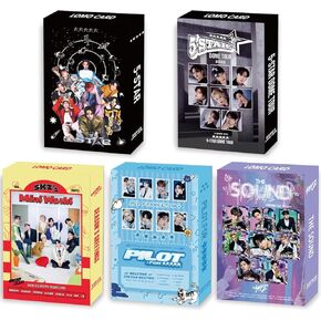 5 Pack/275 Pcs Stray Kids 5 Star Lomo Card Photocards Greeting Card with Postcards Box