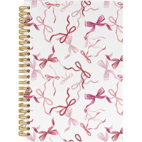Bow Notebook, Coquette Notebook, Preppy Notebook Journal, Trendy Funky Pink Bow 5.5"x8.3" 164pages Lined Notebooks College Ruled, Girly Notebooks for Women Office School Supplies in Kuwait