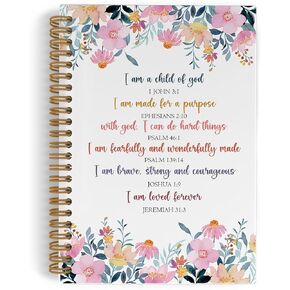 Christian Inspirational Spiral Notebook, Bible Journal Journal Notebook, Christian Notebook Gifts for Women Kids, Church Notes Notebook, Christian Scripture Notebooks for School, 5.5x8.3 Inch