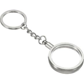 PATIKIL AA Coin Holder Keychain, Round Medallion Holder Metal Key Ring with Protective Cover for Coins AA Medallion