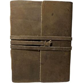 Leather Journal Blank Spell Book of Shadows with Lock Clasp Prop Vintage Notebook Journals Bound Witchcraft Wiccan Grimoire Witch Magic Eye Sketchbook Drawing Writing Diary (Dark Brown)