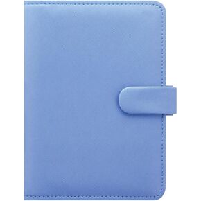 Filofax Saffiano Organizer, Personal Compact Size, Vista Blue - Cross-Grain, Leather-Look, Six Rings, Week-to-View Calendar Diary, Multilingual, 2025 (C022590-25)