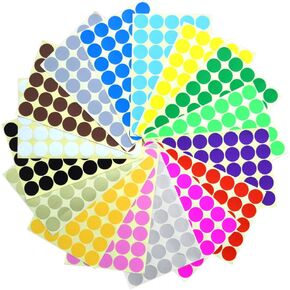 BronaGrand 640 Pieces 1 Inch Round Stickers Color Coding Labels