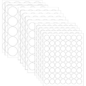Zonon 915 Pieces White Circle Stickers Label Round Blank Print Self Adhesive Circle Dot Stickers Diameter 2 Inch 1.5 Inch 1 Inch for Office Classroom, 30 Sheets(White)