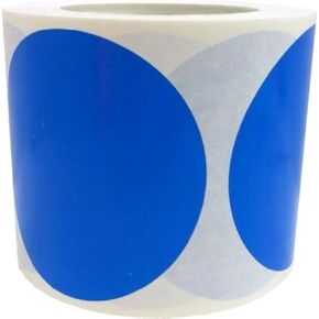 Blue Color Coding Labels for Organizing Inventory 4 Inch Round Circle Dots 500 Total Adhesive Stickers On A Roll